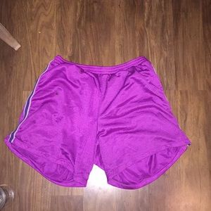 Purple gym shorts